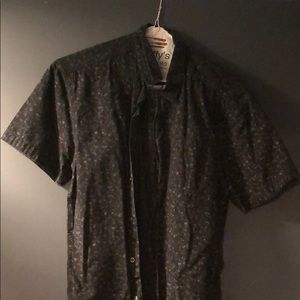 Black button down with floral design